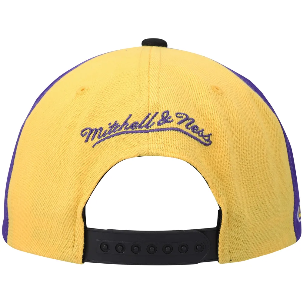 Casquette Snapback Mitchell & Ness dorée Los Angeles Lakers On The Block pour hommes