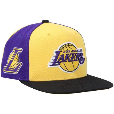 Men's Mitchell & Ness Gold Los Angeles Lakers On The Block Snapback Hat