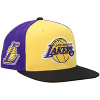 Casquette Snapback Mitchell & Ness dorée Los Angeles Lakers On The Block pour hommes