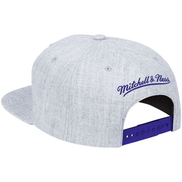 Logo de l'équipe des Los Angeles Lakers Mitchell & Ness gris chiné pour homme - Casquette Snapback