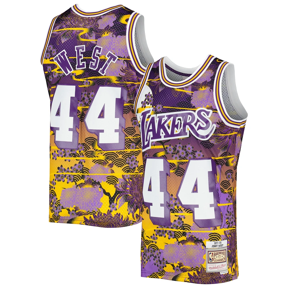 Maillot Swingman du Nouvel An Lunaire Mitchell & Ness Jerry West Violet Los Angeles Lakers 1971/72 Hardwood Classics pour hommes