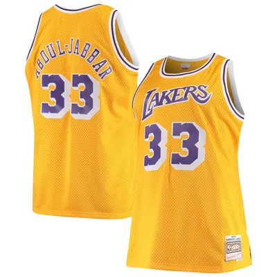 Kareem Abdul-Jabbar Los Angeles Lakers Mitchell & Ness Big Tall Hardwood Classics Jersey - Gold