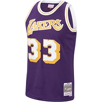 Men's Mitchell & Ness Kareem Abdul-Jabbar Purple Los Angeles Lakers Hardwood Classics Swingman Jersey