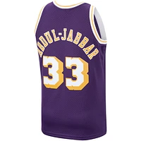 Men's Mitchell & Ness Kareem Abdul-Jabbar Purple Los Angeles Lakers Hardwood Classics Swingman Jersey