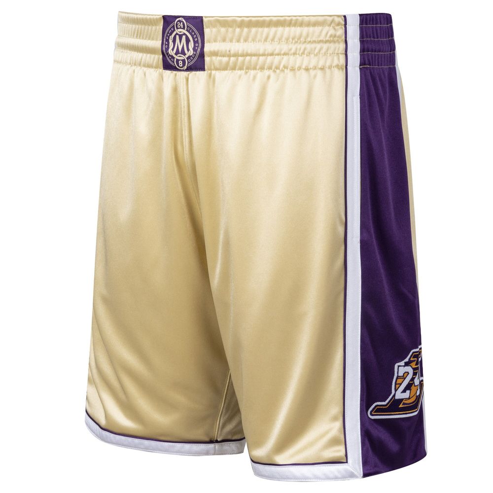 Men's Mitchell & Ness Kobe Bryant Gold Los Angeles Lakers Hall of Fame Class 2020 Authentic Hardwood Classics Shorts