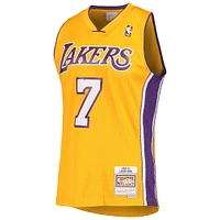 Maillot Swingman Mitchell & Ness Lamar Odom Gold Los Angeles Lakers 2001/02 Hardwood Classics pour hommes