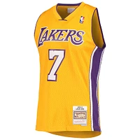 Maillot Mitchell & Ness Lamar Odom Gold pour homme des Los Angeles Lakers 2009/10 Hardwood Classics Swingman
