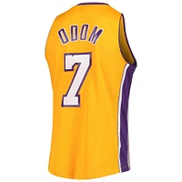 Maillot Mitchell & Ness Lamar Odom Gold pour homme des Los Angeles Lakers 2009/10 Hardwood Classics Swingman