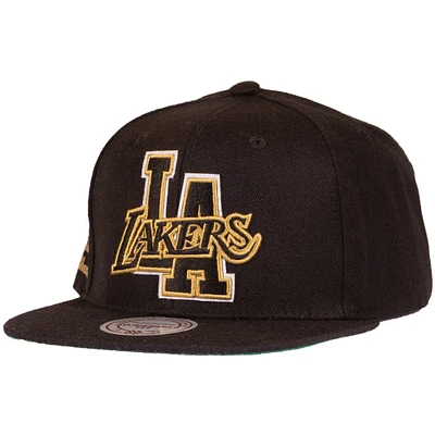 Casquette Snapback Graduation noir et or Mitchell & Ness Los Angeles Lakers pour homme - Casquette