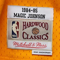 Men's Mitchell & Ness Magic Johnson Gold Los Angeles Lakers 1984/85 Hardwood Classics Swingman Jersey