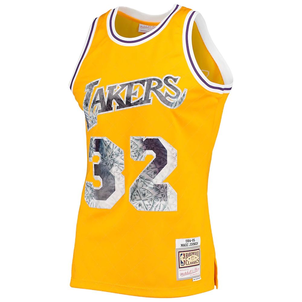 Men's Mitchell & Ness Magic Johnson Purple Los Angeles Lakers 1984