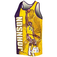 Men's Mitchell & Ness Magic Johnson Gold Los Angeles Lakers 1984-85 Hardwood Classics Player Burst Tank Top