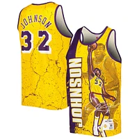 Débardeur pour homme Mitchell & Ness Magic Johnson Gold Los Angeles Lakers 1984-85 Hardwood Classics Player Burst