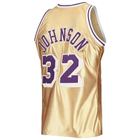 Maillot pour homme Mitchell & Ness Magic Johnson Gold Los Angeles Lakers 75e anniversaire 1984/85 Hardwood Classics Swingman