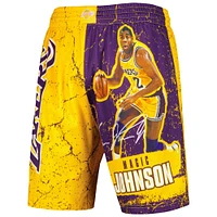 Mitchell & Ness pour homme Magic Johnson Gold Los Angeles Lakers Hardwood Classics Player Burst Short