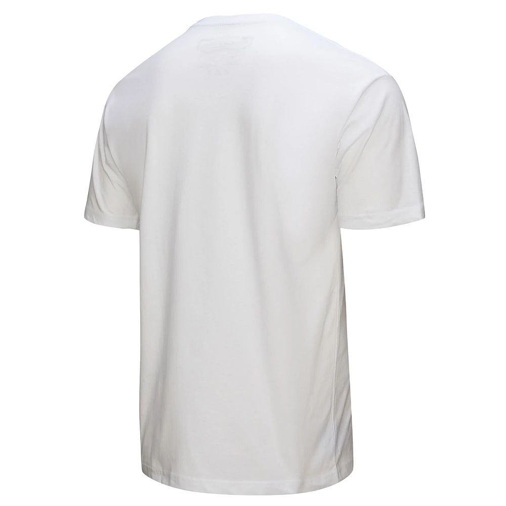 T-shirt blanc pour homme Mitchell & Ness Magic Johnson des Los Angeles Lakers Hardwood Classics Chalked Up