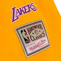 Men's Mitchell & Ness Orange Los Angeles Lakers Hardwood Classics Slap Sticker - T-Shirt