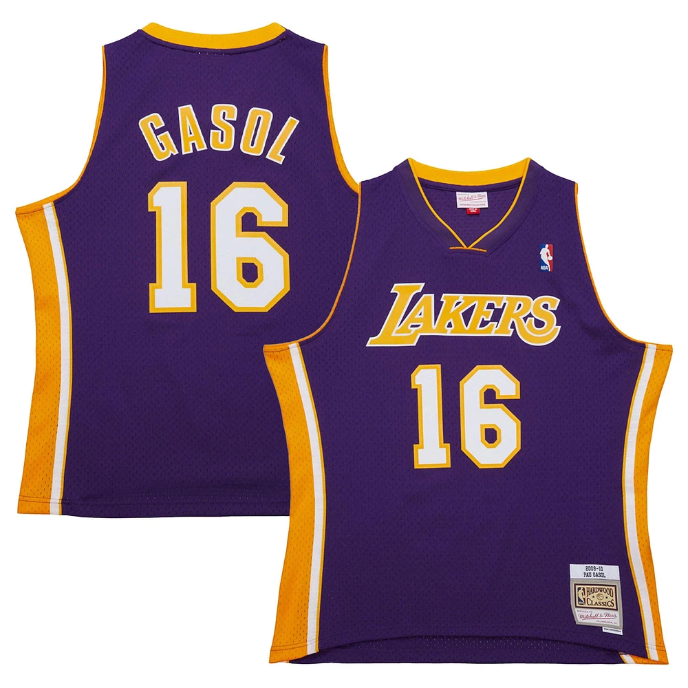 Maillot Swingman Mitchell & Ness Pau Gasol violet Los Angeles Lakers 2009/10 Hardwood Classics pour hommes