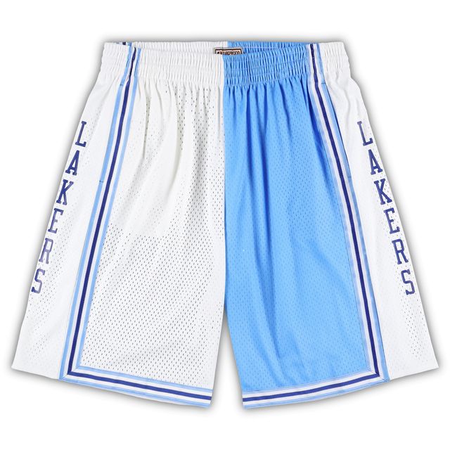 Mitchell & Ness pour homme Powder Blue/White Los Angeles Lakers Big Tall Hardwood Classics Split Swingman Short