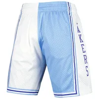 Short Swingman fendu Mitchell & Ness pour hommes, bleu poudre/blanc, Los Angeles Lakers Hardwood Classics 1996