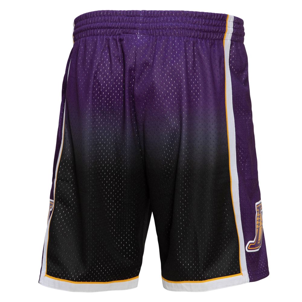 Men's Mitchell & Ness Purple/Black Los Angeles Lakers - 1984/85 Hardwood Classics Fadeaway Swingman Shorts