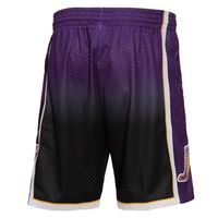 Men's Mitchell & Ness Purple/Black Los Angeles Lakers - 1984/85 Hardwood Classics Fadeaway Swingman Shorts