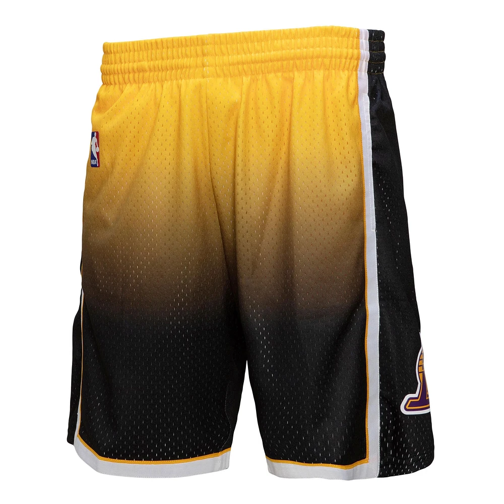 Men's Mitchell & Ness Purple/Black Los Angeles Lakers - 1984/85 Hardwood Classics Fadeaway Swingman Shorts