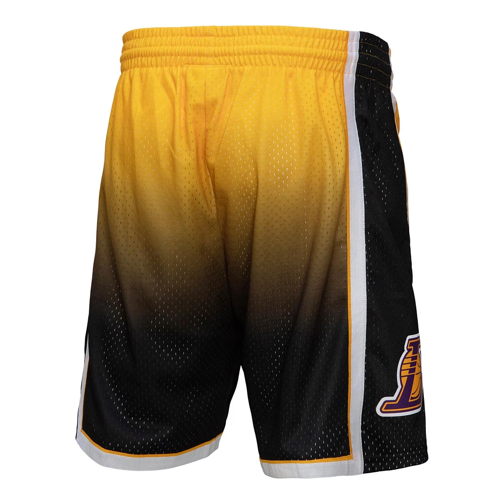 Men's Mitchell & Ness Purple/Black Los Angeles Lakers - 1984/85 Hardwood Classics Fadeaway Swingman Shorts