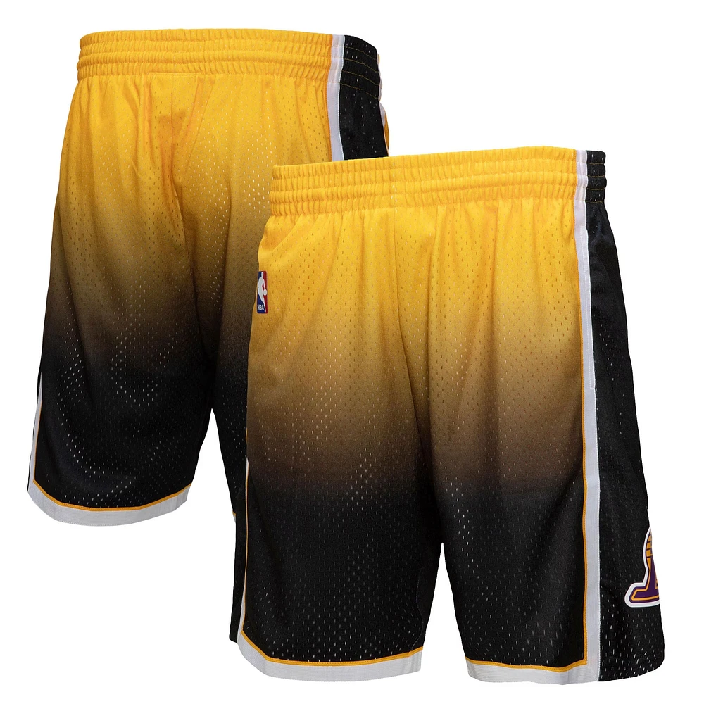 Men's Mitchell & Ness Purple/Black Los Angeles Lakers - 1984/85 Hardwood Classics Fadeaway Swingman Shorts