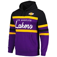 Men's Mitchell & Ness Purple/Black Los Angeles Lakers Head Coach Pullover Hoodie