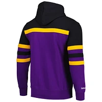 Men's Mitchell & Ness Purple/Black Los Angeles Lakers Head Coach Pullover Hoodie