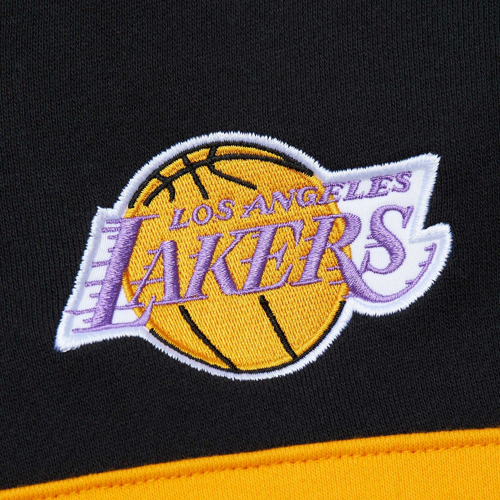 Men's Mitchell & Ness Purple/Black Los Angeles Lakers Head Coach Pullover Hoodie