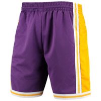 Men's Mitchell & Ness Purple Los Angeles Lakers 1984 Hardwood Classics 75th Anniversary Swingman Shorts