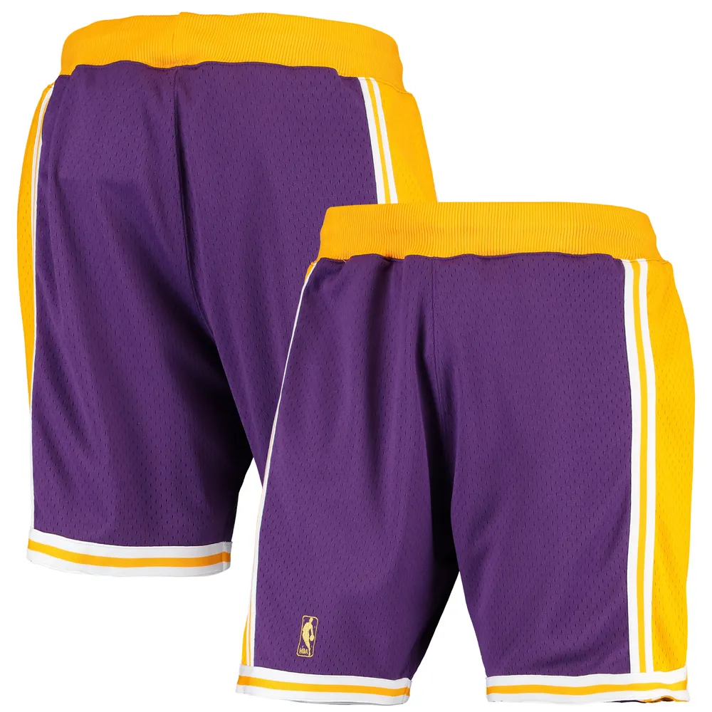 Men's Los Angeles Lakers Mitchell & Ness White Hardwood Classic Reload Swingman  Shorts