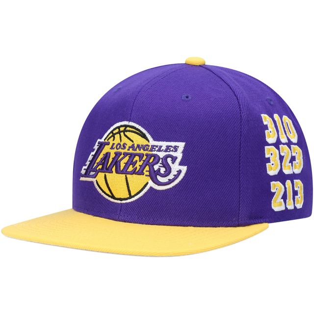 Casquette Snapback violet Los Angeles Lakers Area Code Mitchell & Ness pour hommes