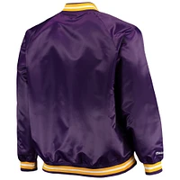 Men's Mitchell & Ness Los Angeles Lakers Big Tall Hardwood Classics Raglan Satin Full-Snap Jacket