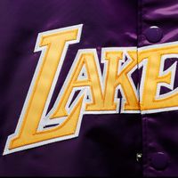 Men's Mitchell & Ness Los Angeles Lakers Big Tall Hardwood Classics Raglan Satin Full-Snap Jacket