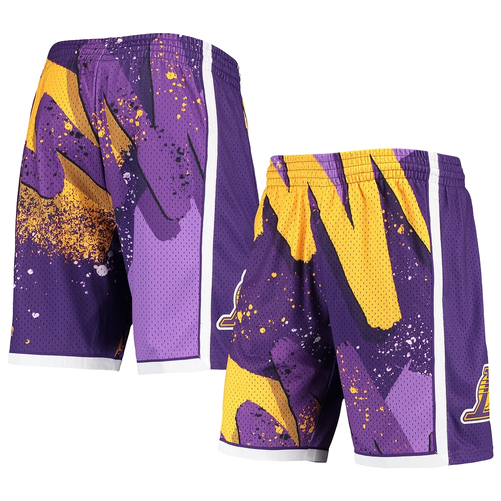 Short violet Mitchell & Ness Los Angeles Lakers Hardwood Classics 2009 Hyper Hoops Swingman pour hommes