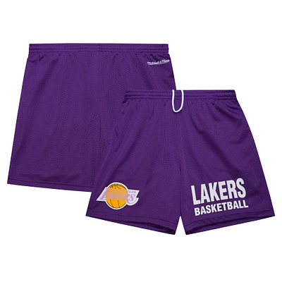 Short en maille violet Hardwood Classics Gameday de Mitchell & Ness pour homme des Los Angeles Lakers