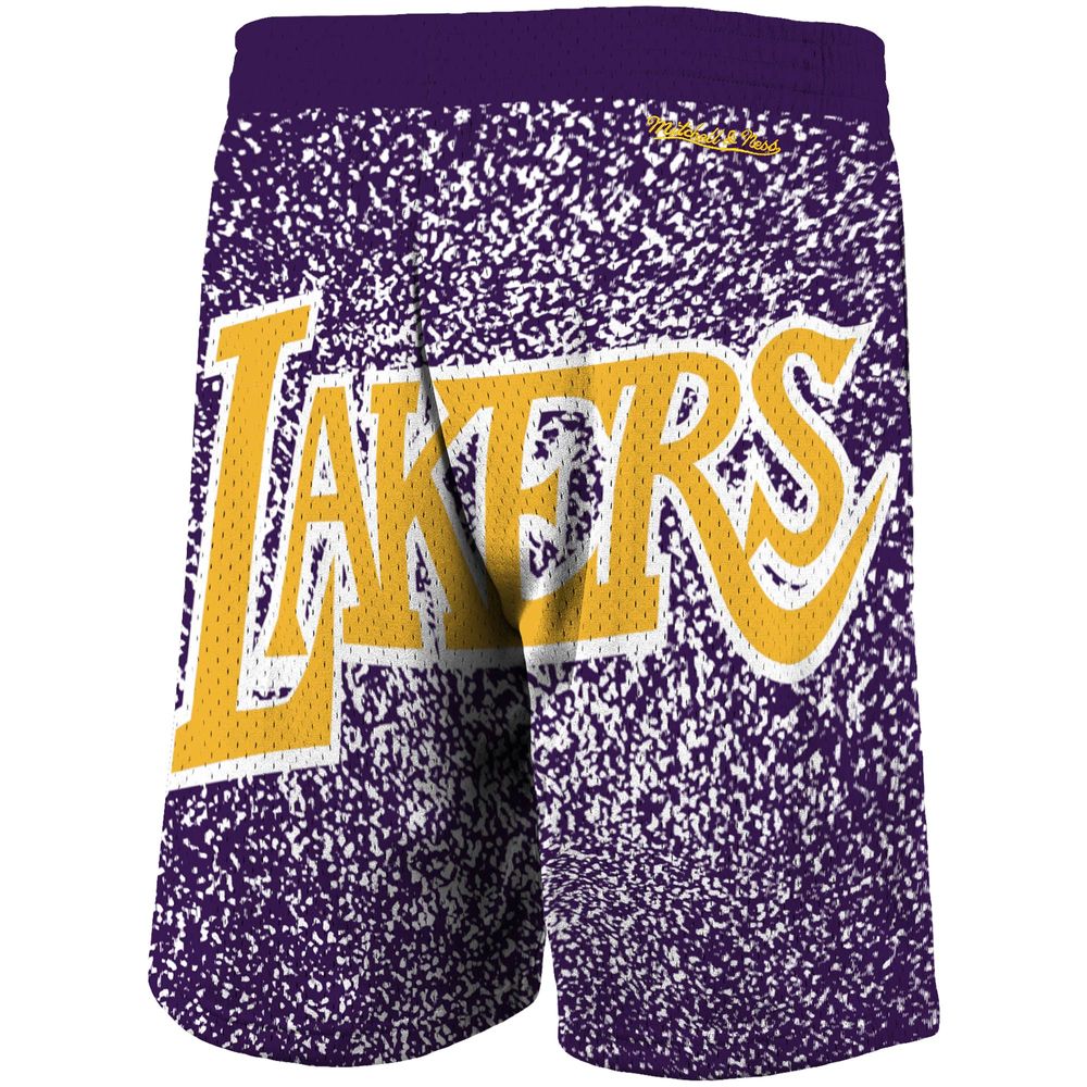 Men's Mitchell & Ness Purple Los Angeles Lakers Hardwood Classics Jumbotron Sublimated Shorts