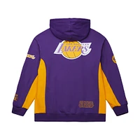 Men's Mitchell & Ness Purple Los Angeles Lakers Hardwood Classics Team Origins Fleece Pullover Hoodie