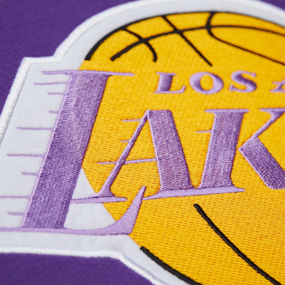 Men's Mitchell & Ness Purple Los Angeles Lakers Hardwood Classics Team Origins Fleece Pullover Hoodie