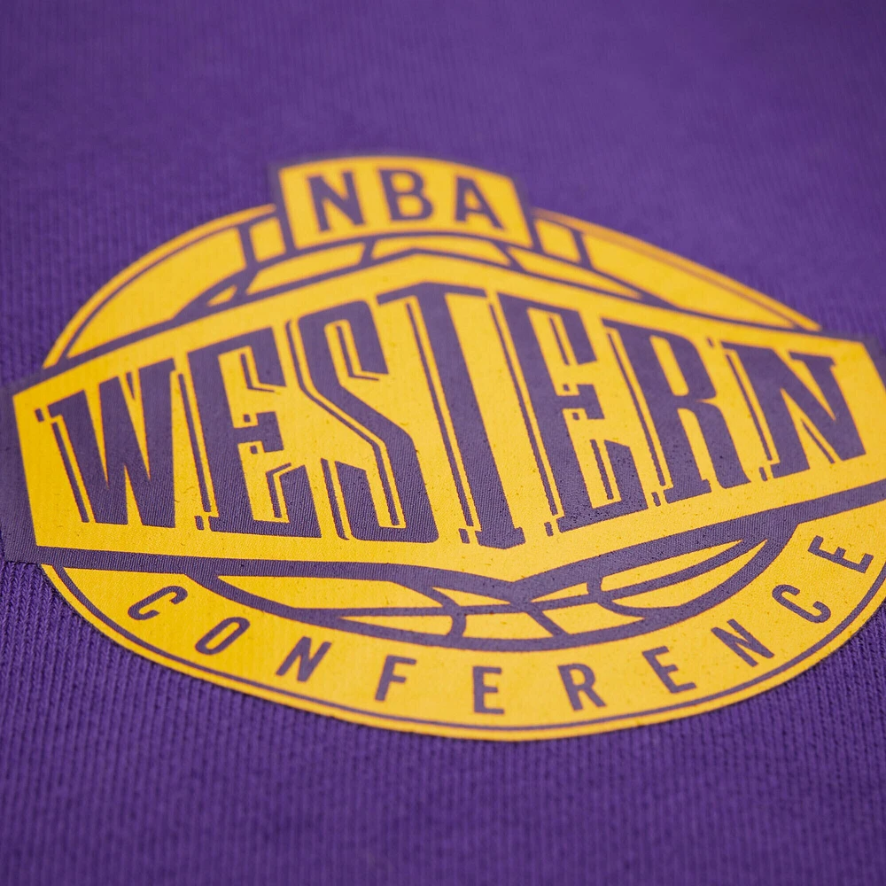 Men's Mitchell & Ness Purple Los Angeles Lakers Hardwood Classics Team Origins Fleece Pullover Hoodie