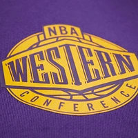 Men's Mitchell & Ness Purple Los Angeles Lakers Hardwood Classics Team Origins Fleece Pullover Hoodie