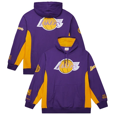 Men's Mitchell & Ness Purple Los Angeles Lakers Hardwood Classics Team Origins Fleece Pullover Hoodie