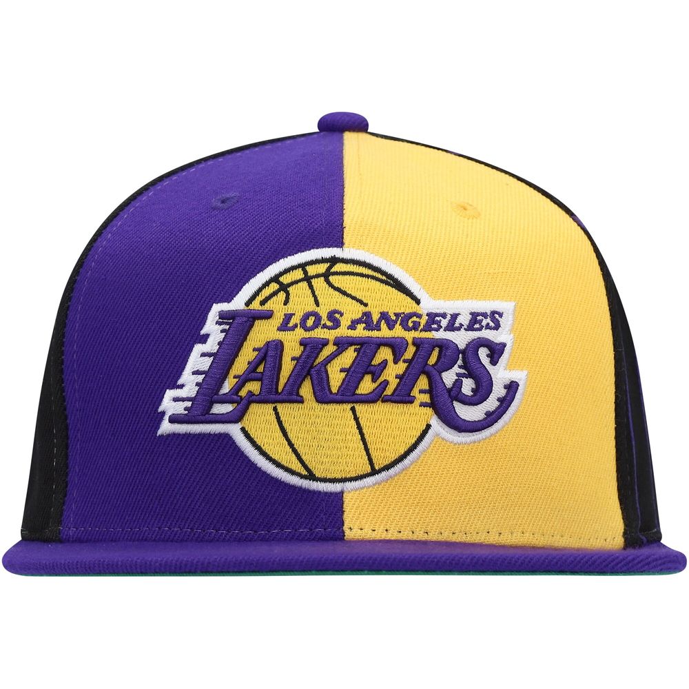 Mitchell & Ness Los Angeles LA Lakers Snapback Hat for Men -  White/Purple/Yellow - Basketball Cap for Men