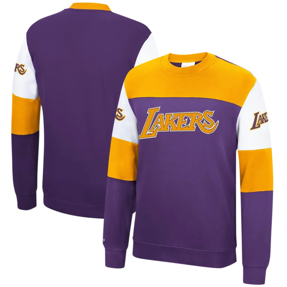 Mitchell and Ness Women's Mitchell & Ness Los Angeles Lakers Logo Fleece  Crewneck Sweatshirt