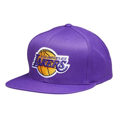 Men's Mitchell & Ness Purple Los Angeles Lakers Team Ground Snapback - Hat