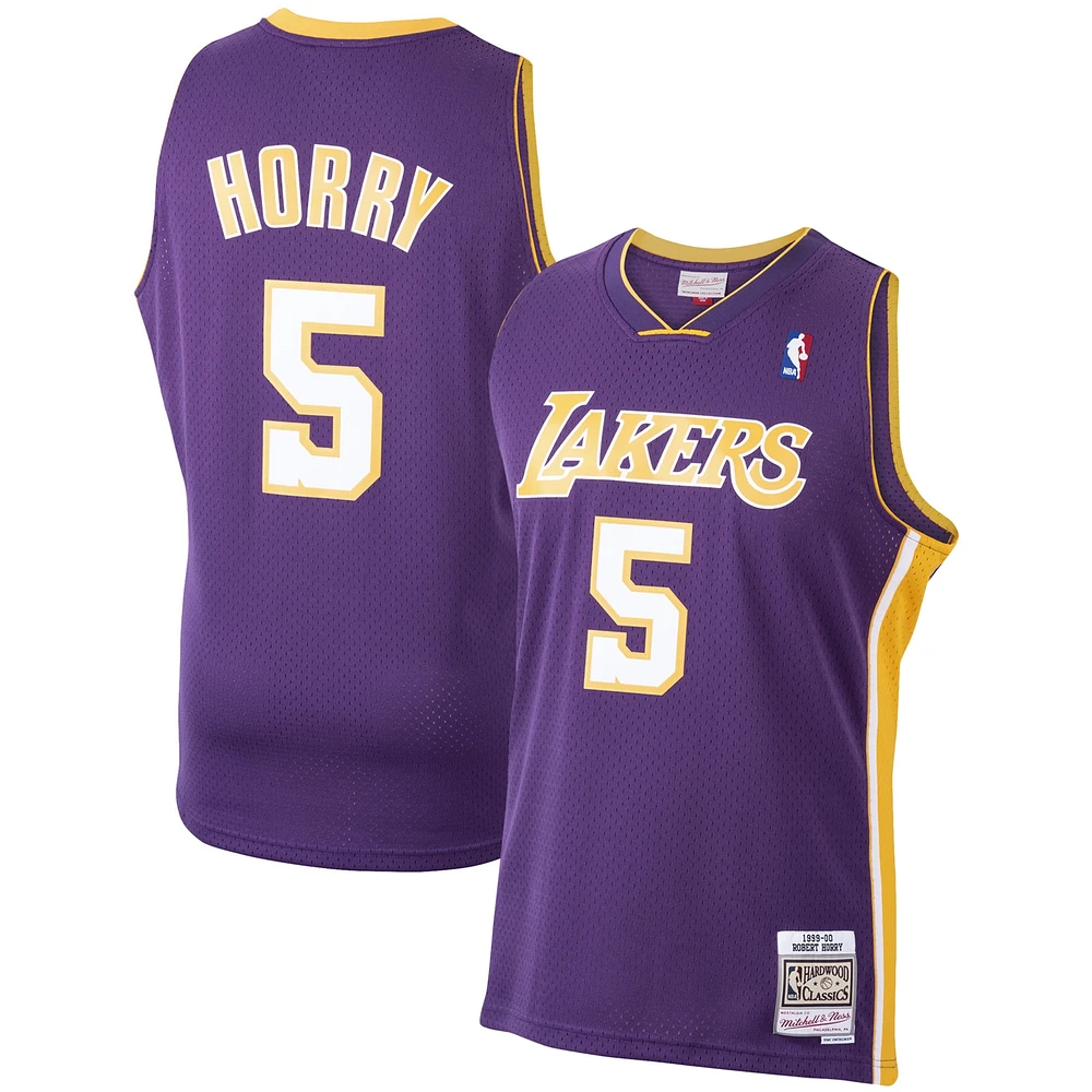 Maillot Swingman Mitchell & Ness Robert Horry violet Los Angeles Lakers 1999/00 Hardwood Classics pour hommes