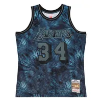 Homme Mitchell & Ness Shaquille O'Neal Black Los Angeles Lakers 1996/97 Tie-Dye Player Swingman - Maillot